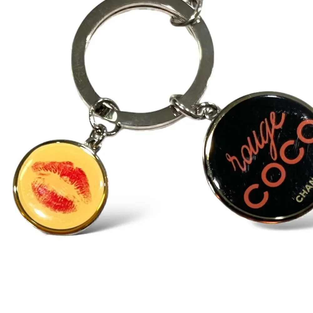 Authentic CHANEL COCO 3 Charm CC Logo Keychain/Key Holder